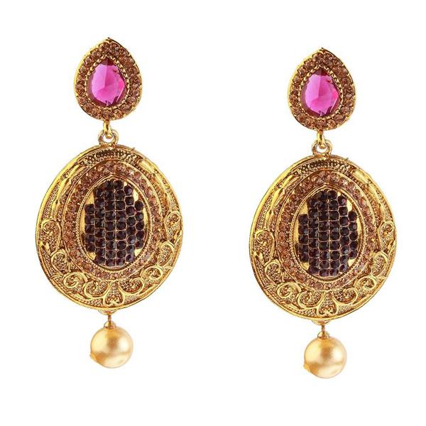 Kriaa Stone Gold Plated Gold Plated Dangler Earring