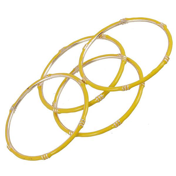 Kriaa Yellow Gold Plated Set Of 4 Bangle Sets