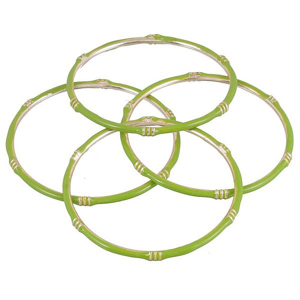 Kriaa Green Gold Plated Set Of 4 Bangle Sets