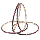 Kriaa Purple Gold Plated Set Of 4 Bangle Sets - 1401116_2.6