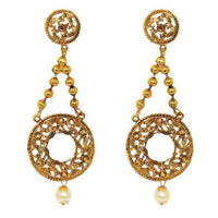 Kriaa Brown Austrian Stone Dangler Earrings - 1309618