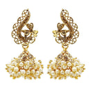Kriaa Gold Plated Stone Pearl Jhumki Earrings - 1307817B