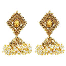 Kriaa Gold Plated Stone Pearl Jhumki Earring - 1307823b