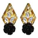 Kriaa Resin Stone Gold Plated Floral Dangler Earring - 1311403F