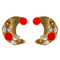 Kriaa Gold Plated Resin Stone Stud Earring - 1311406E