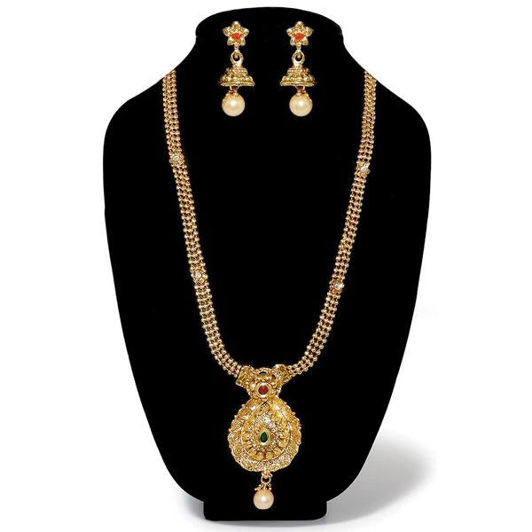 Kriaa Pota Stone Gold Plated Necklace Set - 1109810