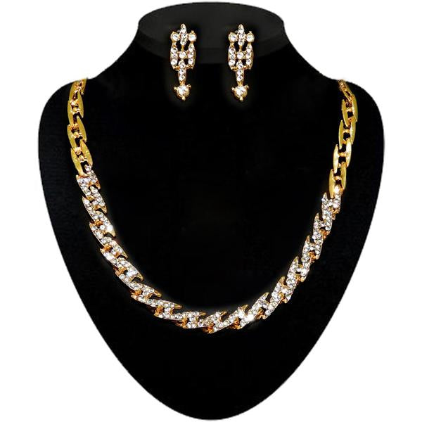 Kriaa Austrian Stone Gold Plated Necklace Set - 2105505