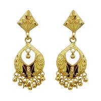 Kriaa Maroon Meenakari Gold Plated Dangler Earring - 1311703