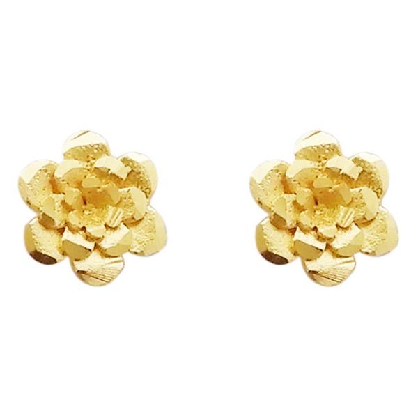 Kriaa Gold Plated Zinc Alloy Floral Stud Earring - 1311726