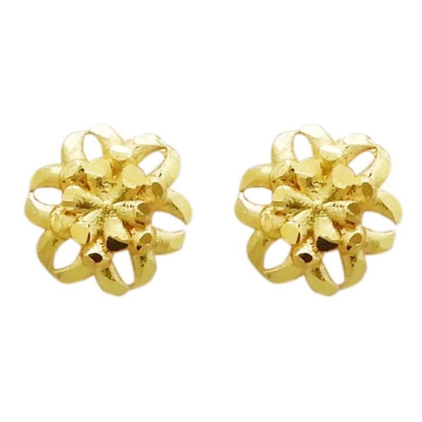 Kriaa Gold Plated Zinc Alloy Floral Stud Earring - 1311730