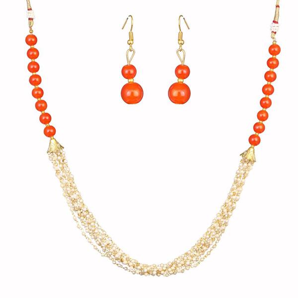 Kriaa Gold Plated Red Beads Necklace Set - 2800320G