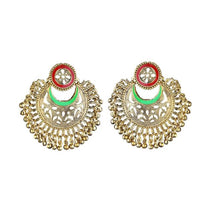 Kriaa Gold Plated Meenakari Afghani Earrings - 1311905E