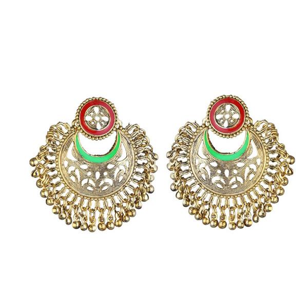 Kriaa Gold Plated Meenakari Afghani Earrings - 1311905E