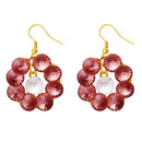 Kriaa Gold Plated Pink Resin Stone Dangler Earrings - 1311412K