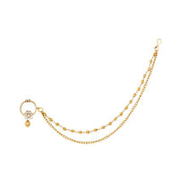 Kriaa White Austrian Stone Gold Plated Nose Ring - 1503505