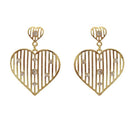 Kriaa Austrian Stone Gold Plated Heart Shape Dangler Earrings - 1301133