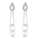The99Jewel Austrian Stone Rhodium Plated Dangler Earrings - 1301150