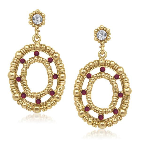 Urthn Austrian Stone Gold Plated Dangler Earrings - 1304724