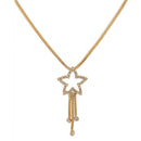 Urthn Austrian Stone Star Shaped Gold Plated Chain Necklaces - 1102419