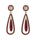 The99Jewel Maroon Stone Gold Plated Dangler Earring - 1308101A