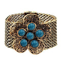 Urthn Antique Gold Turquoise Texture Stone Magnetic Bracelet - 1402416C