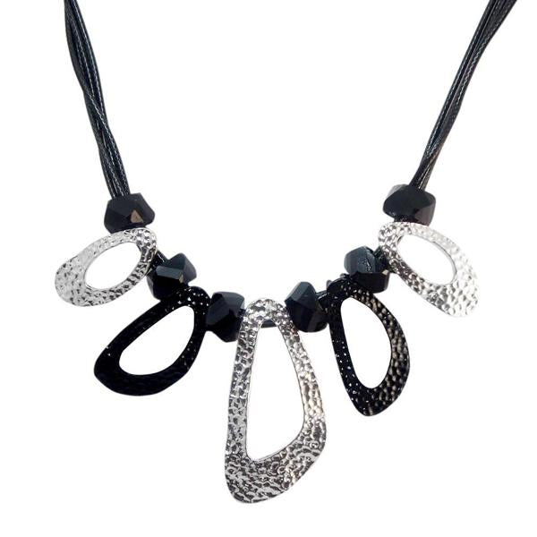 Urthn Silver Plated Black Geometric Costume Necklace - 1107407C