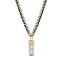 Urthn Glass Stone Gold Plated Double Chain Pendant - 1203249C