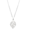 Urthn White Glass Stone Silver Plated Chain Pendant - 1203251A