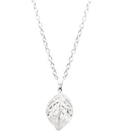 Urthn White Glass Stone Silver Plated Chain Pendant - 1203251A