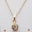 Urthn Gold Plated White Cubic Zirconia Stone Pendant Set - 1203705A
