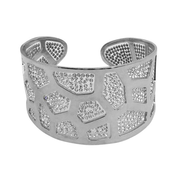 Urthn Silver Austrian Stone Rhodium Plated kada - 1402901B