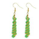 Urthn Green Beads Gold Plated Dangler Earring - 1309023I