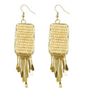 Urthn White Beads Gold Plated Drop Dangler Earring - 1309024G
