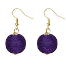 Urthn Purple Thread Ball Shaped Thread Earring - 1309025C
