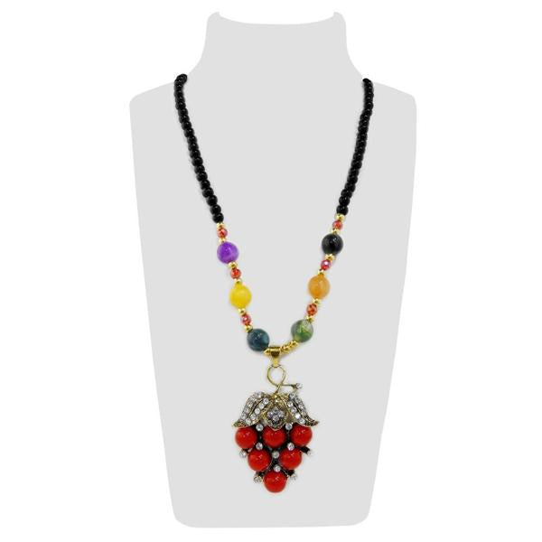 Urthn Multicolor Beads & Stone Grape Shape Necklace - 1108913