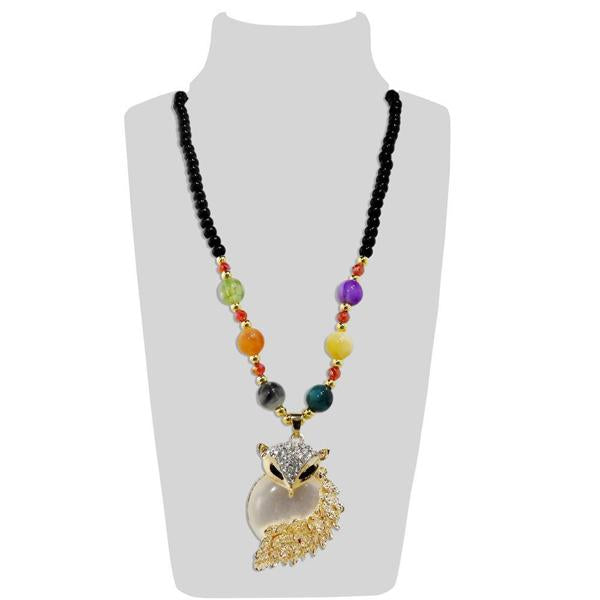 Urthn Multicolor Beads & Stone Snake Shape Necklace - 1108921