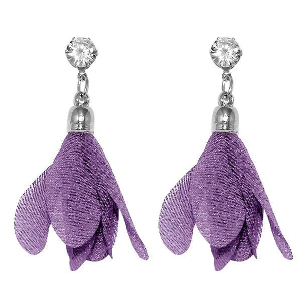 Urthn Austrian Stone Purple Tessel Dangler Earring - 1310901B