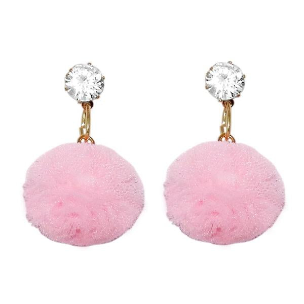 Urthn Austrian Stone Gold Plated Pompom Dangler Earring - 1310903C