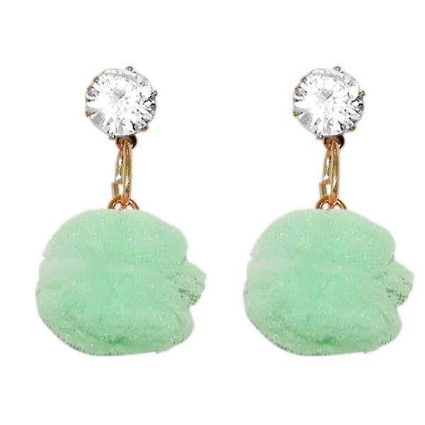 Urthn Austrian Stone Gold Plated  Pompom Dangler Earring - 1310903E