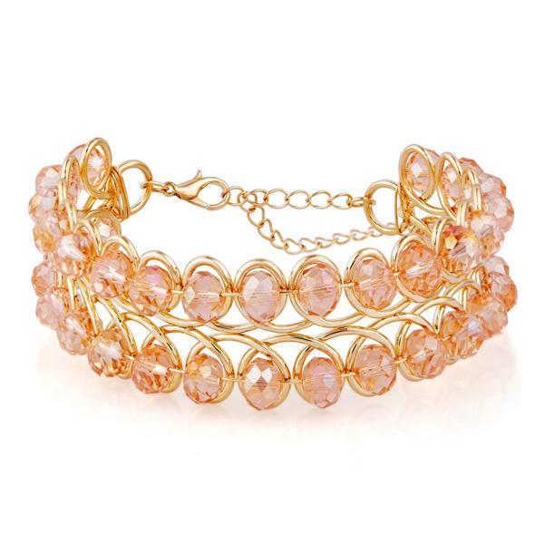 Urthn Gold Plated Crystal Stone Bracelet - 1403102D