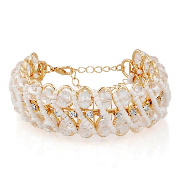 Urthn Gold Plated Crystal Stone Bracelet - 1403103B