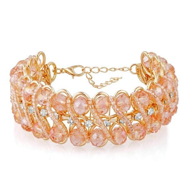 Urthn Gold Plated Crystal Stone Bracelet - 1403103D