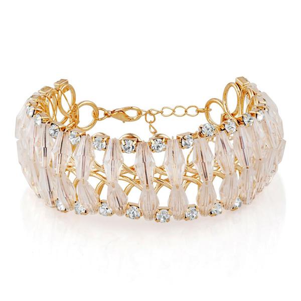 Urthn Gold Plated Crystal Stone Bracelet - 1403104B