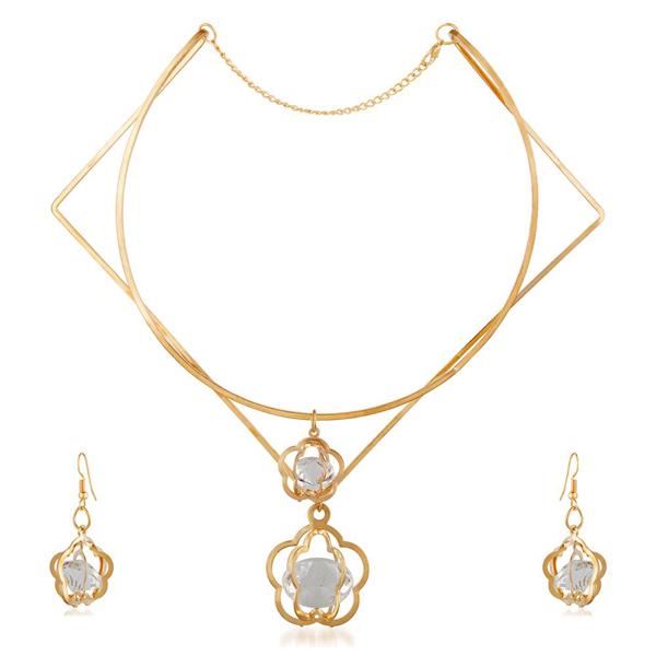 Urthn Gold Plated Austrian Stone Necklace Set - 1110405A