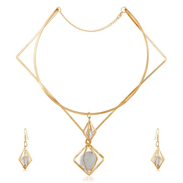 Urthn Gold Plated Austrian Stone Necklace Set - 1110407A