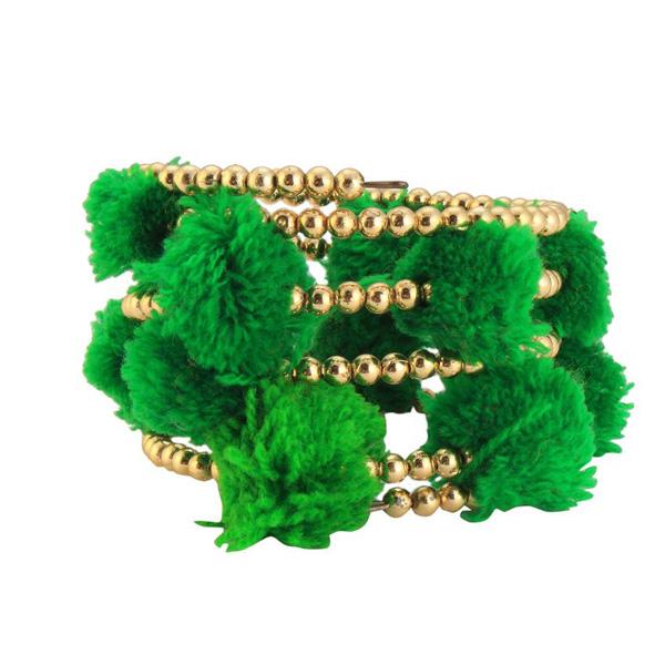 Urthn Gold Plated Green Thread kada - 1403308B