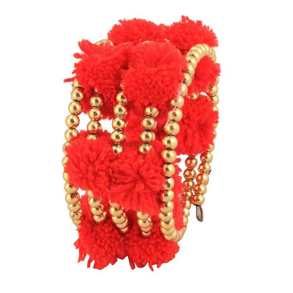 Urthn Gold Plated Red Thread kada - 1403308F