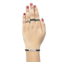 Urthn Three Finger Ring And Bracelet Set - 1502311