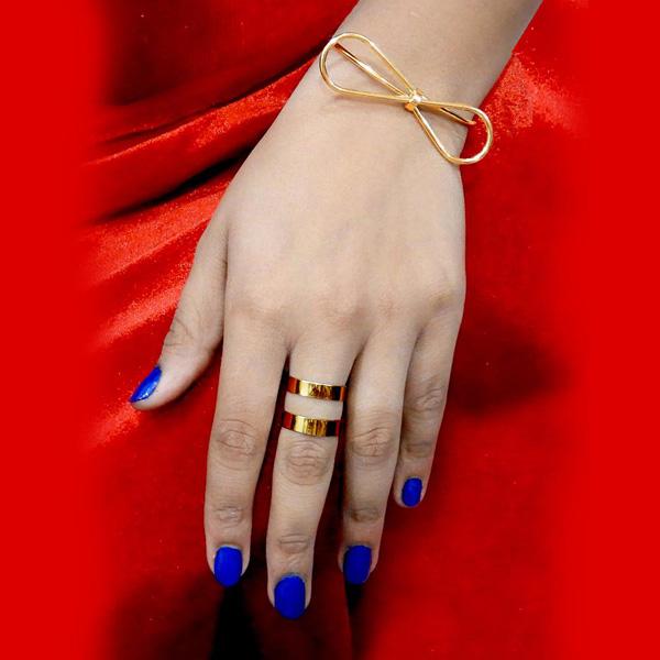 Urthn Gold Plated Ring With Bracelet - 1502335