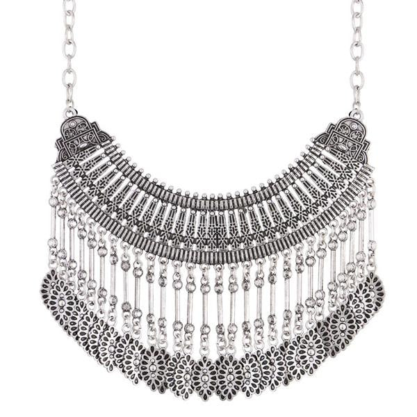 Urthn Black Oxidised Zinc Alloy Boho Necklace - 1110714